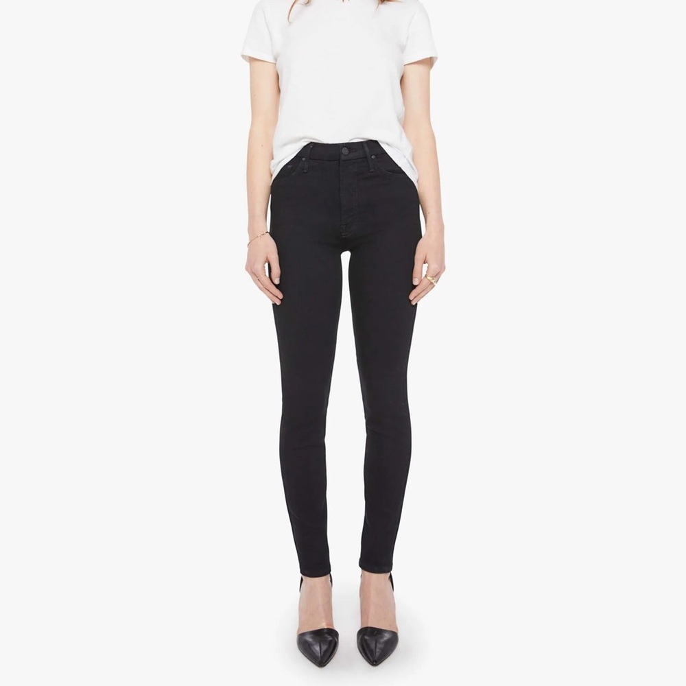Mother Black High-Rise Skinny Jeans